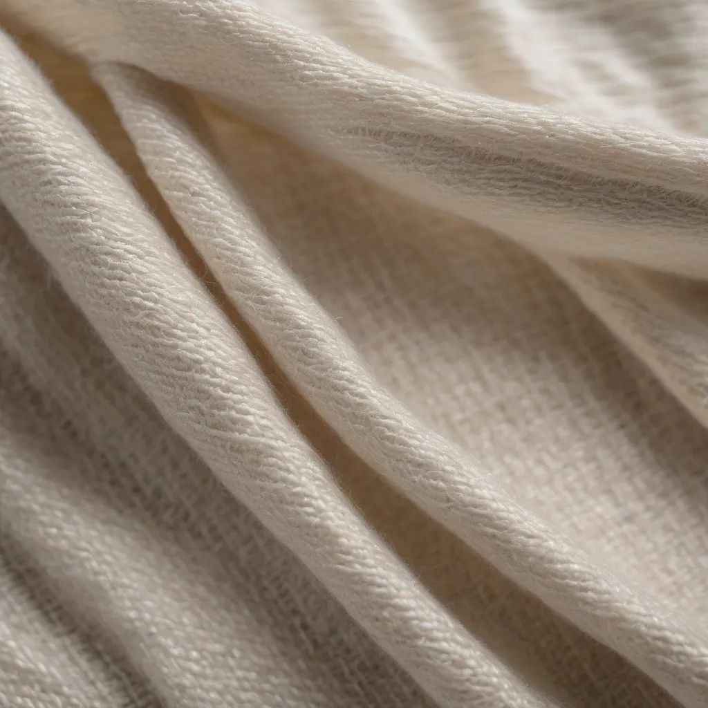 Textured linen folded for inspection
