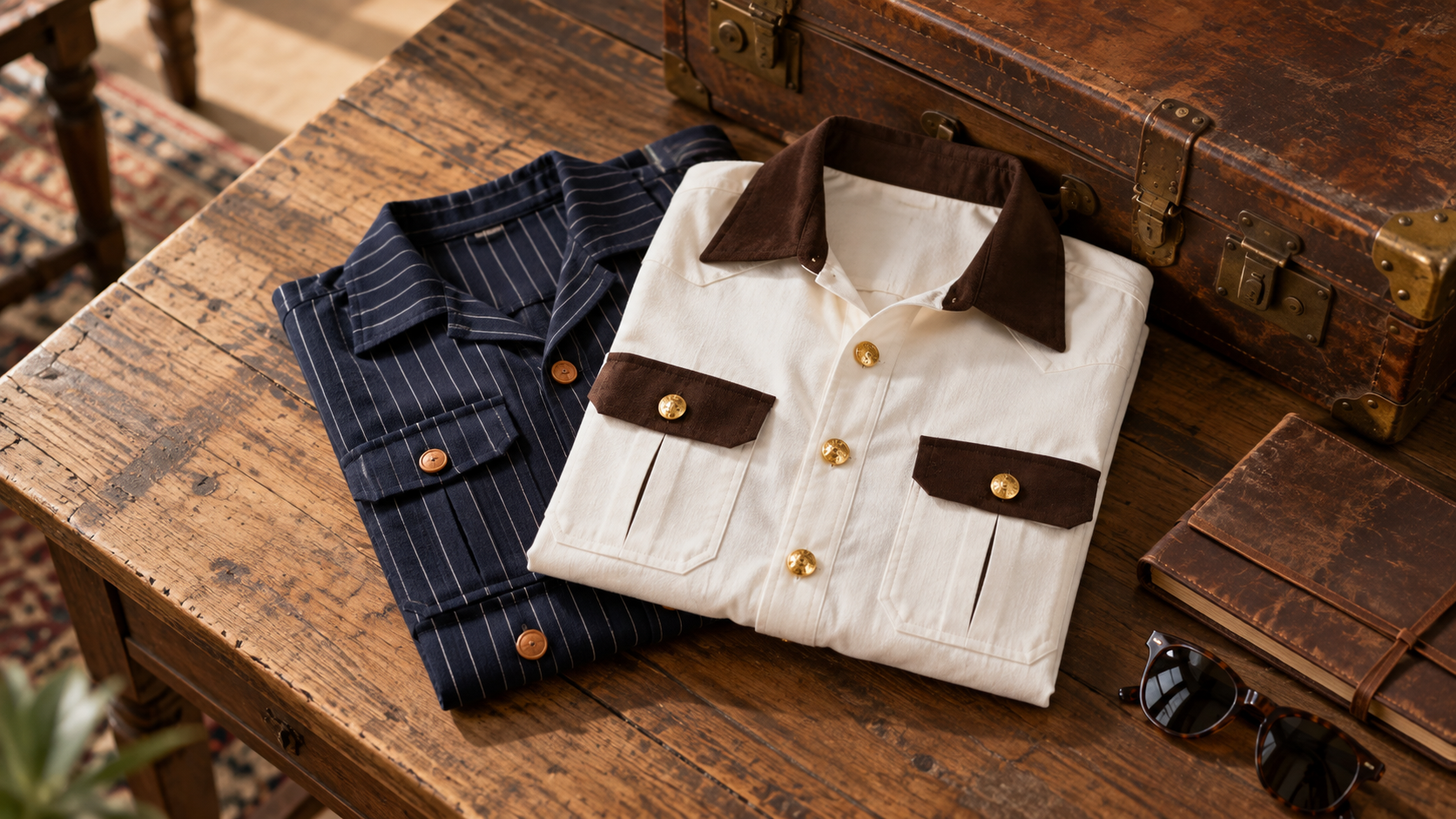Two Bemount Hunter Shirts, folded