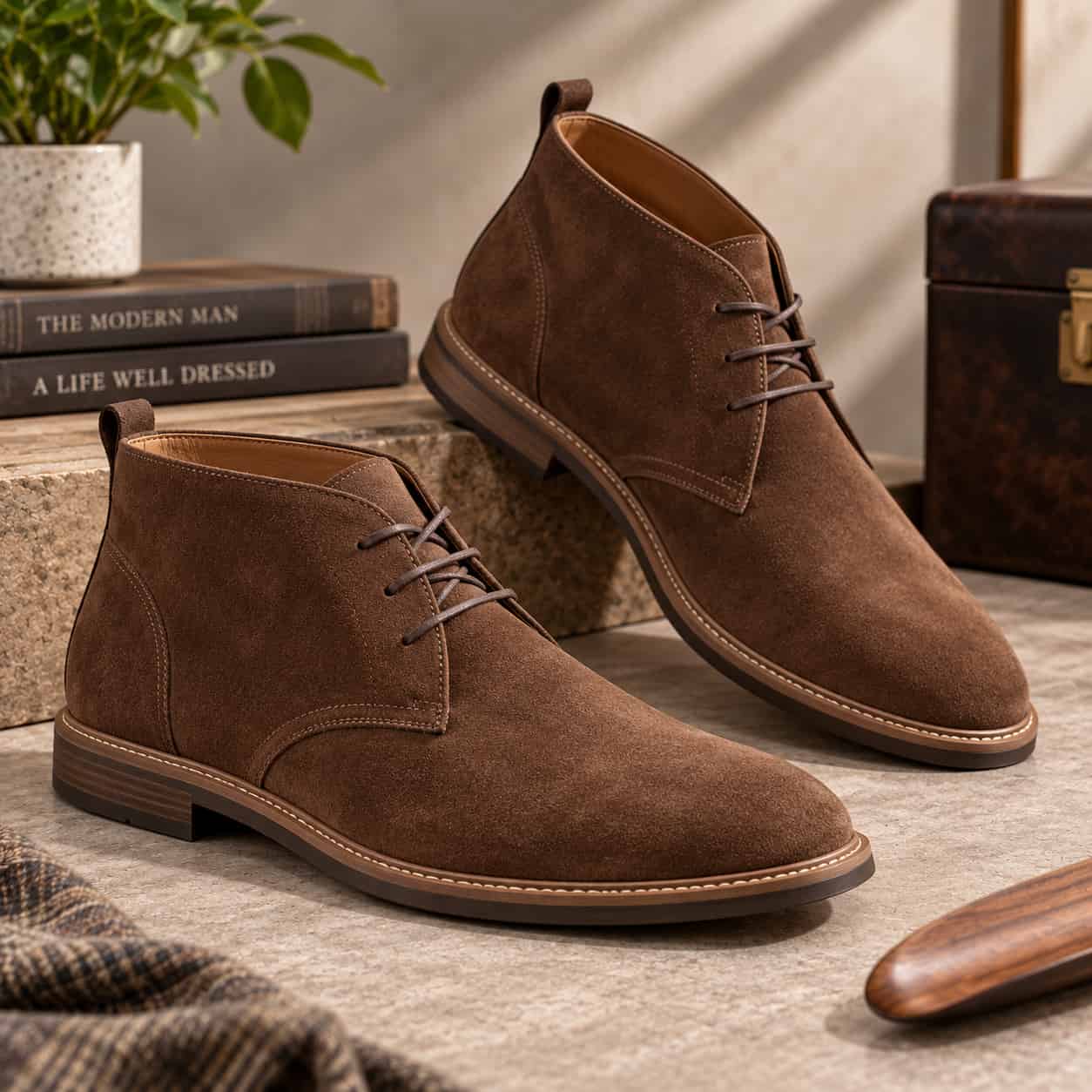 Ashcroft Brown Suede Chukka Boots