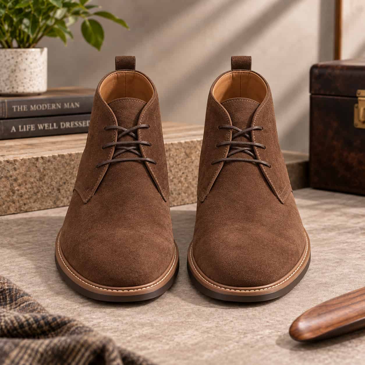Ashcroft Brown Suede Chukka Boots view 2
