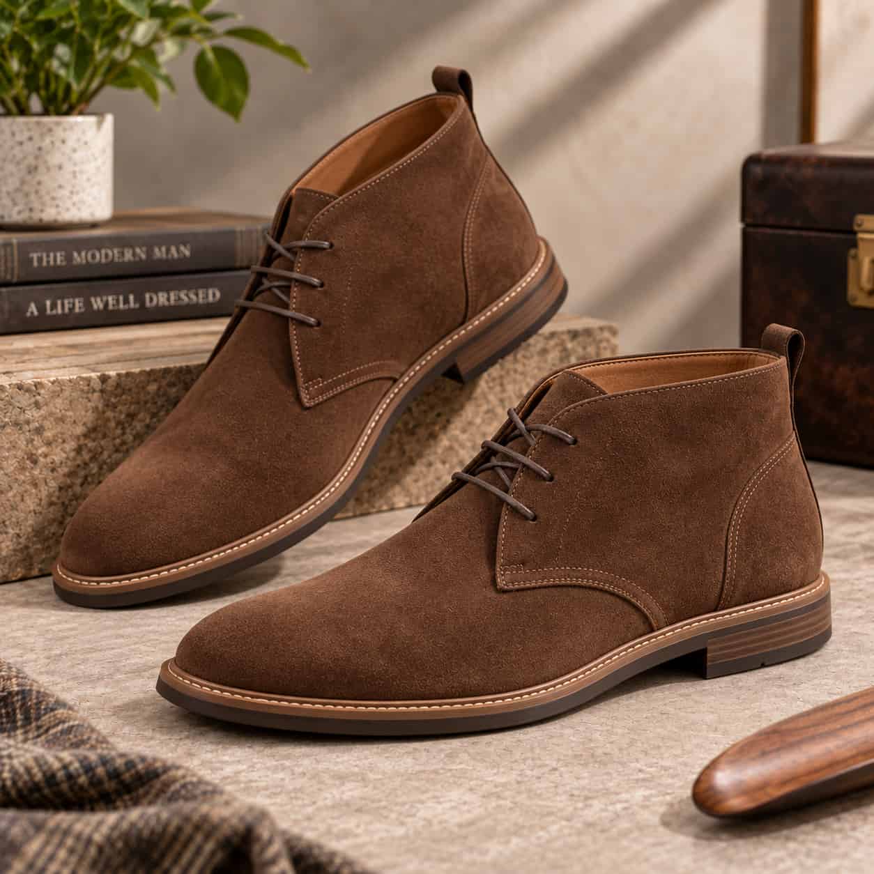 Ashcroft Brown Suede Chukka Boots view 3