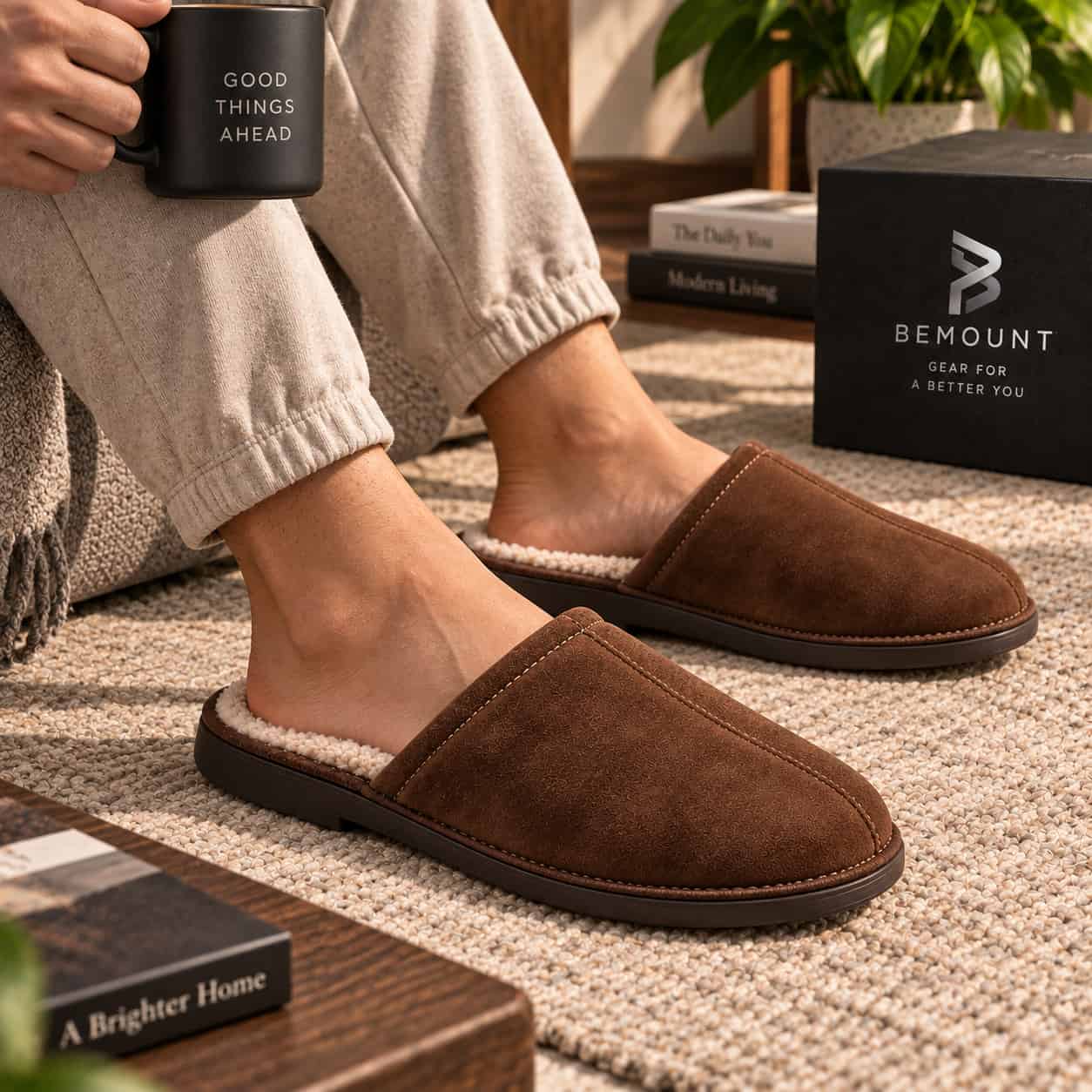 Ellery Fleece-Lined Suede Slippers view 2