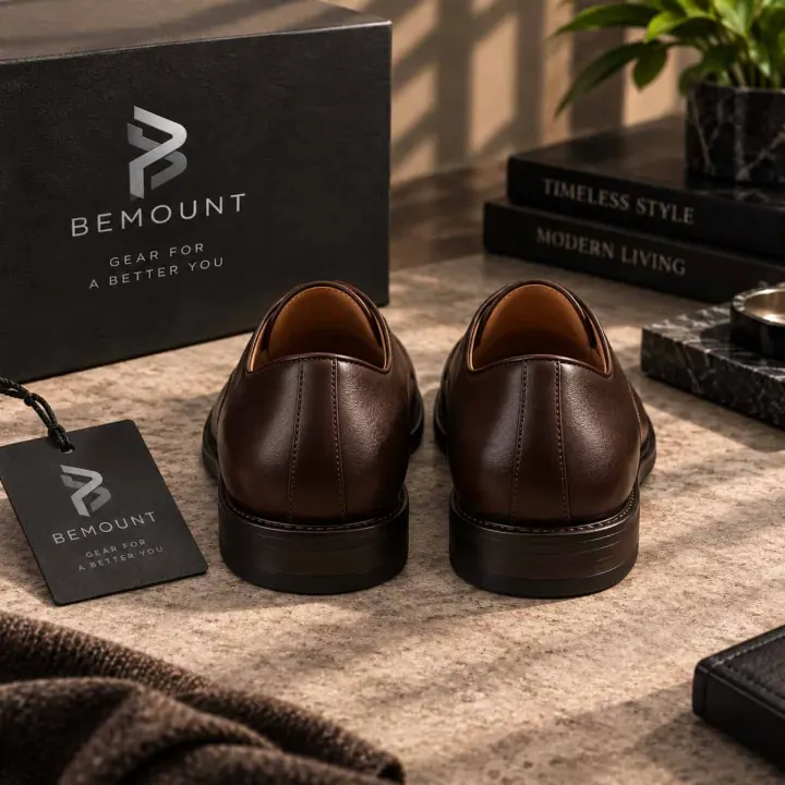 Bemount Rowan Brown Leather Derby Shoes view 4