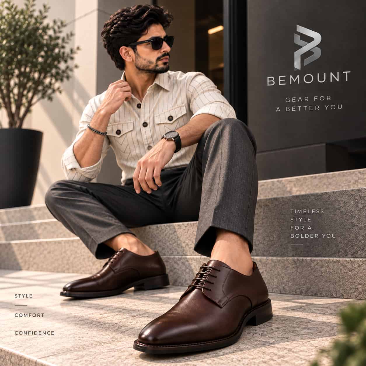 Rowan Brown Leather Derby Shoes view 5