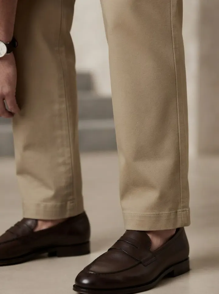 Bemount Classic Sand Chino, hem view