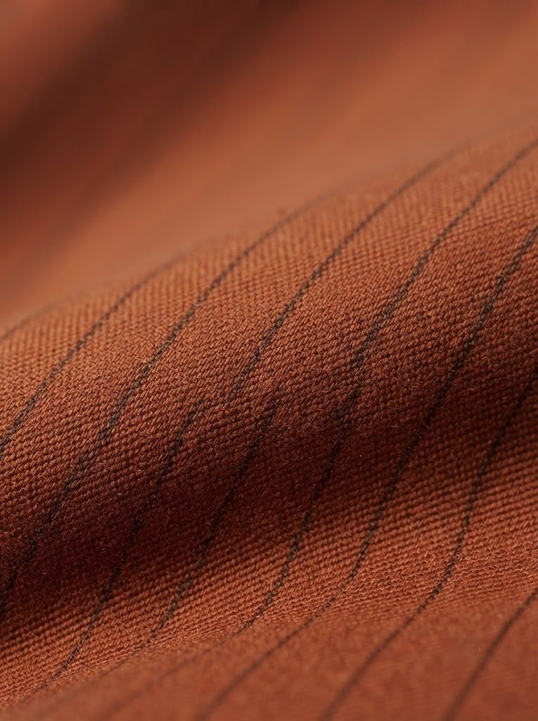 Earthy Rust Pinstripe Chino, texture view
