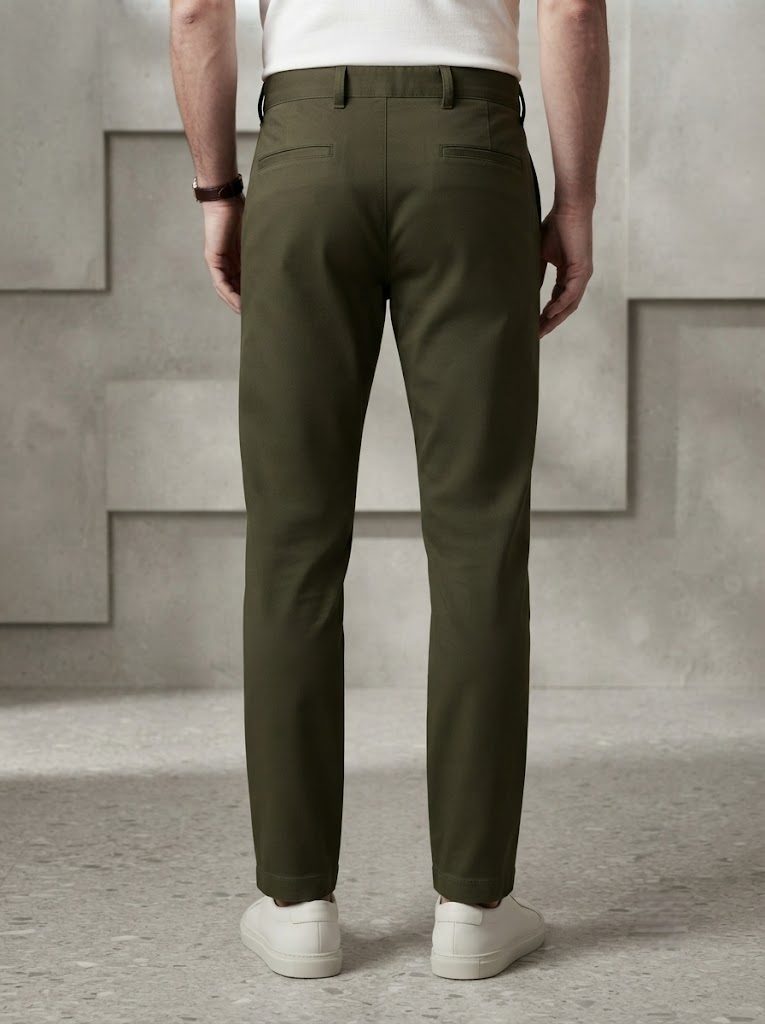 Olive Green Chino, back view