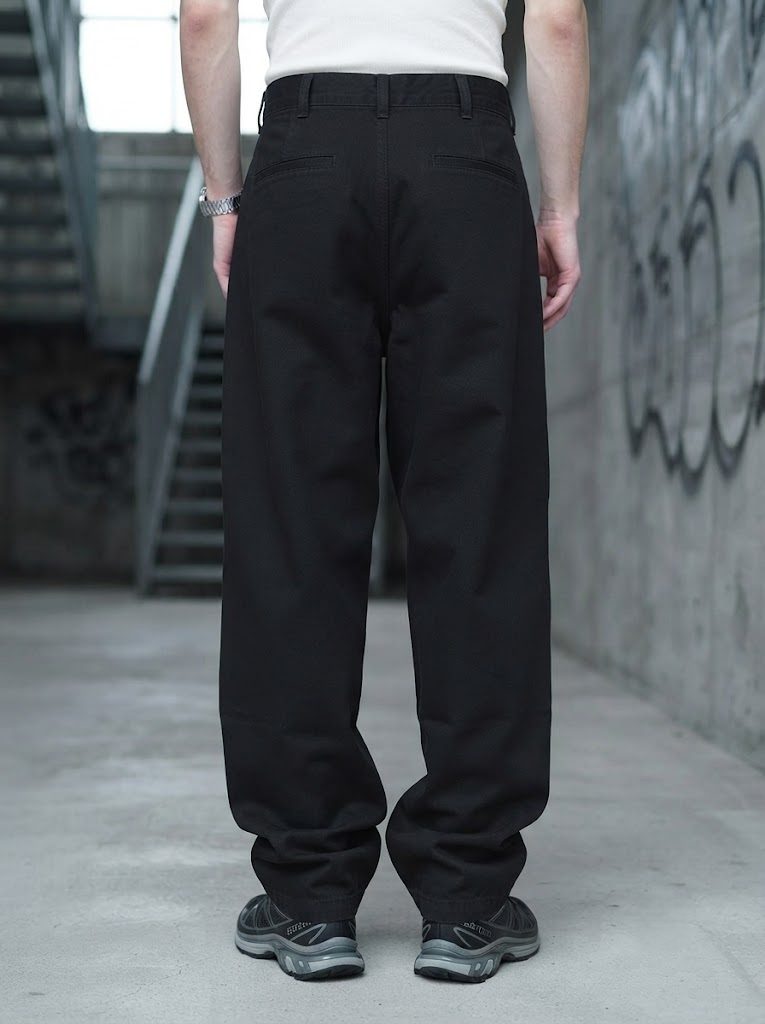 Wide-Leg Chino, Pitch Black, back view