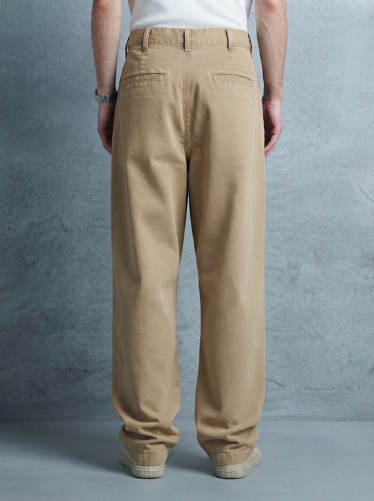 Wide-Leg Chino, Washed Khaki, back view
