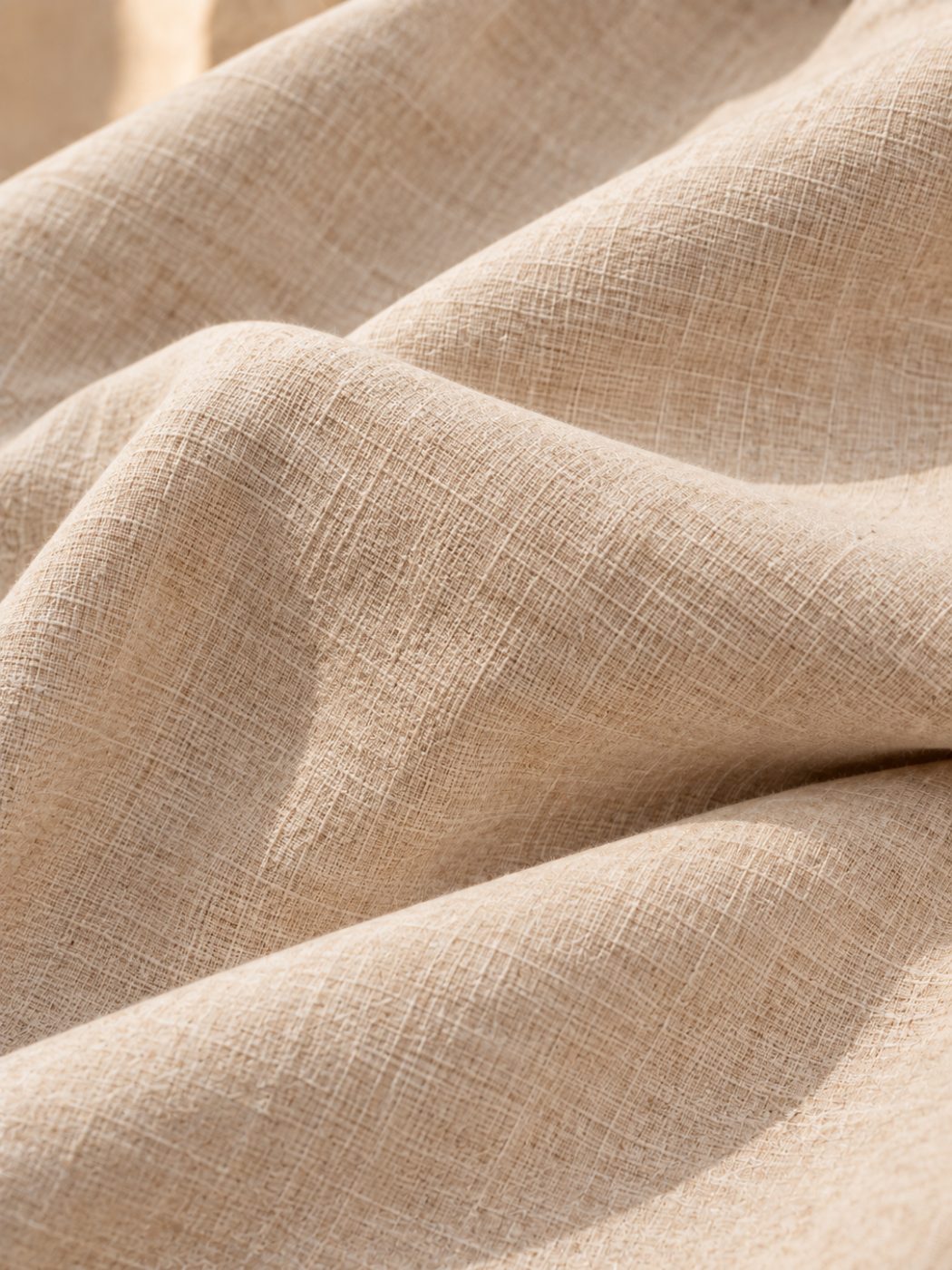 Bemount Natural Linen Lounge Co-ord Set in Natural Flax, fabric texture
