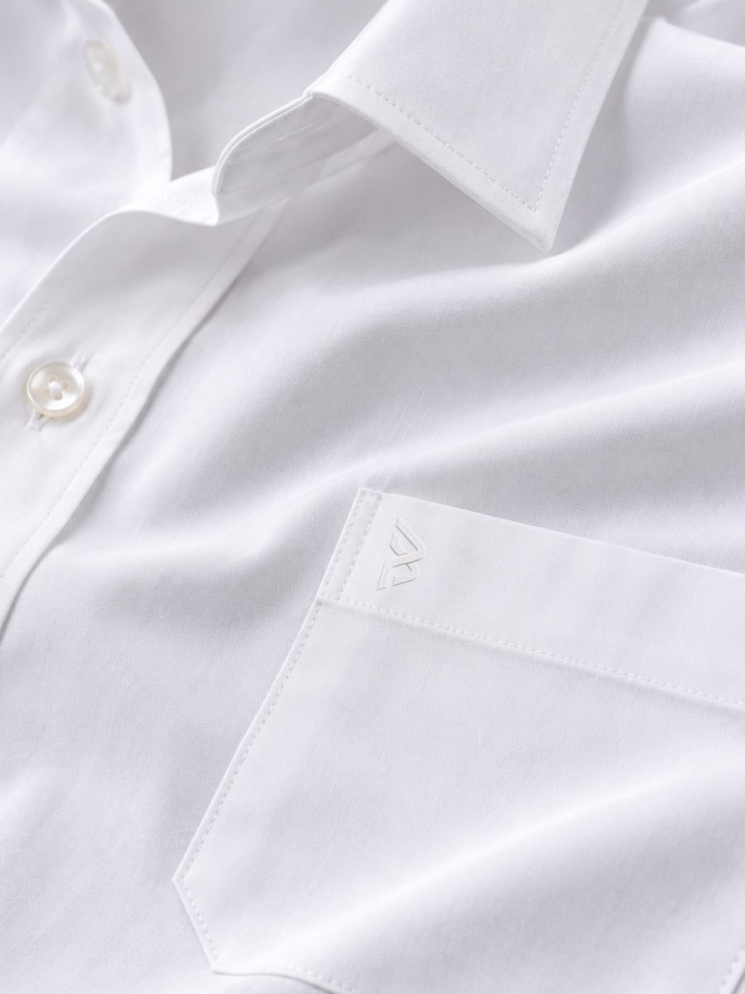 Bemount Bemount Signature White Poplin Shirt in White, closeup view