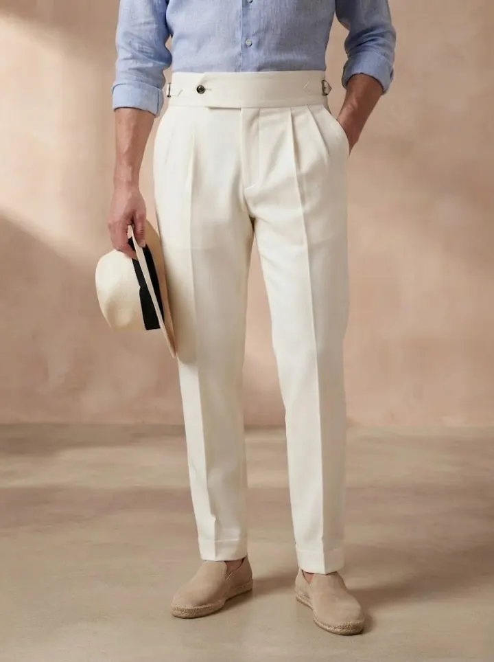 Bemount Amalfi Ecru Gurkha Trouser, front view