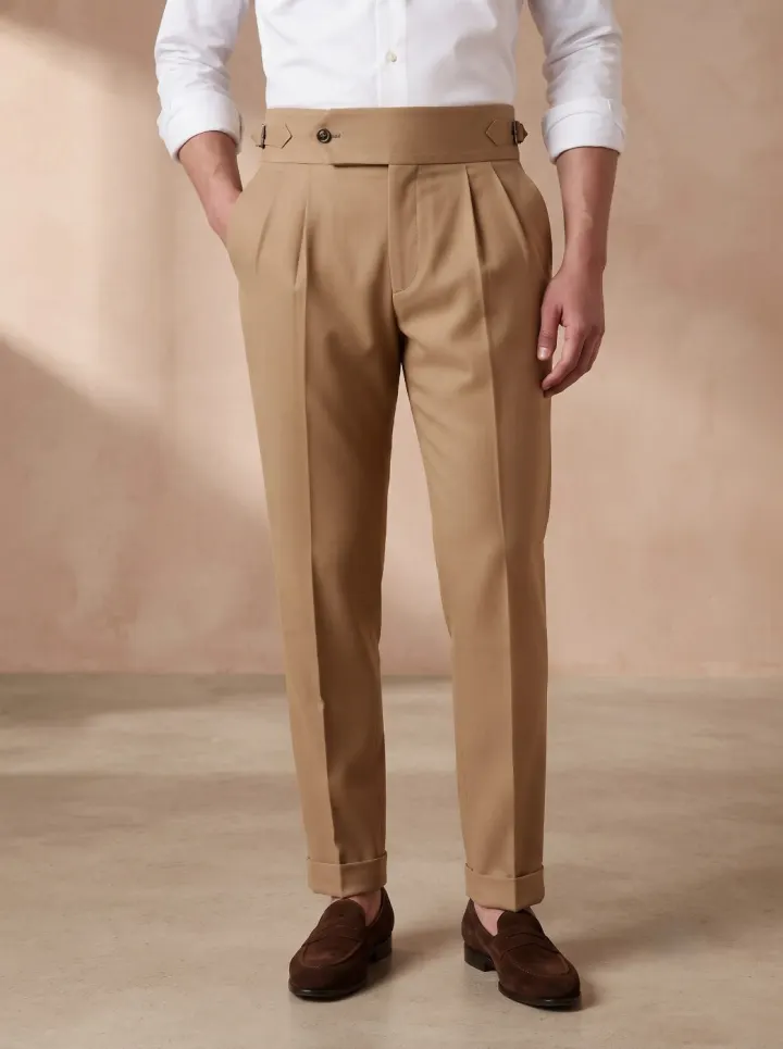 Bemount Elegant Khaki Gurkha Trouser, front view