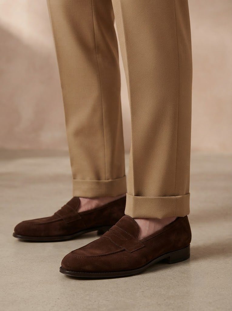 Elegant Khaki Gurkha Trouser, hem view