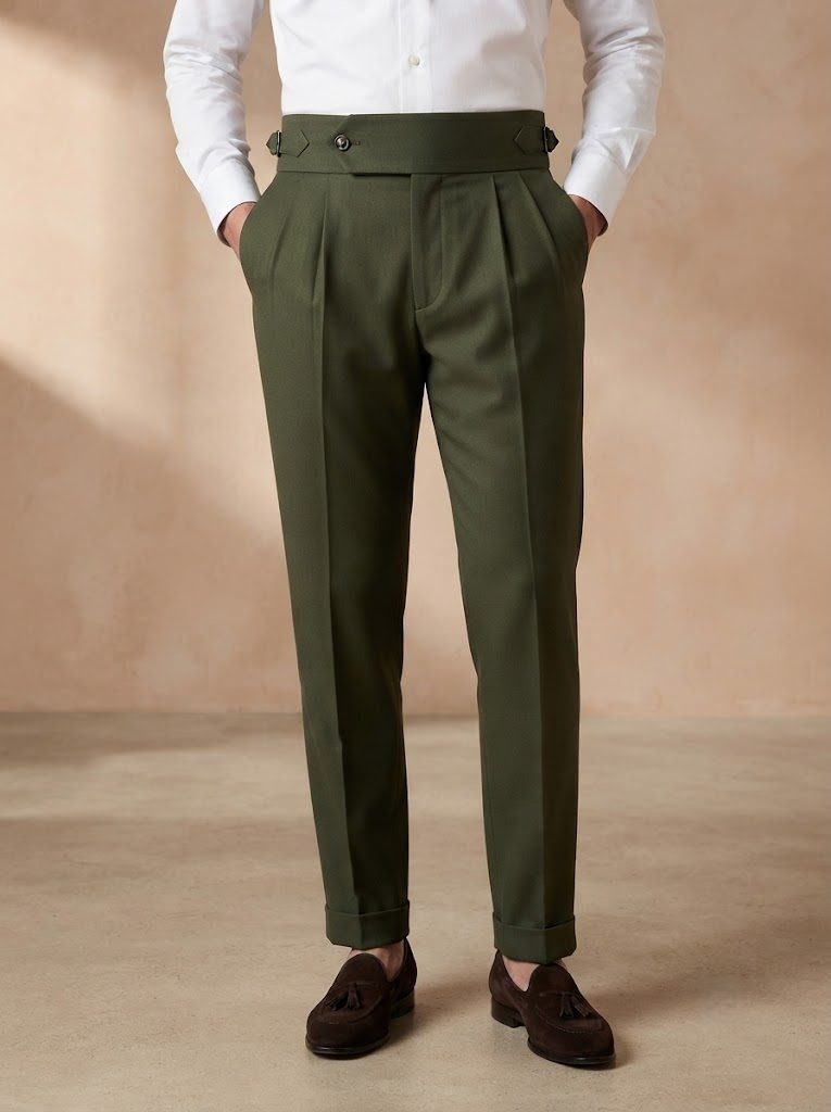 Sartorial Olive Gurkha Trouser, front view