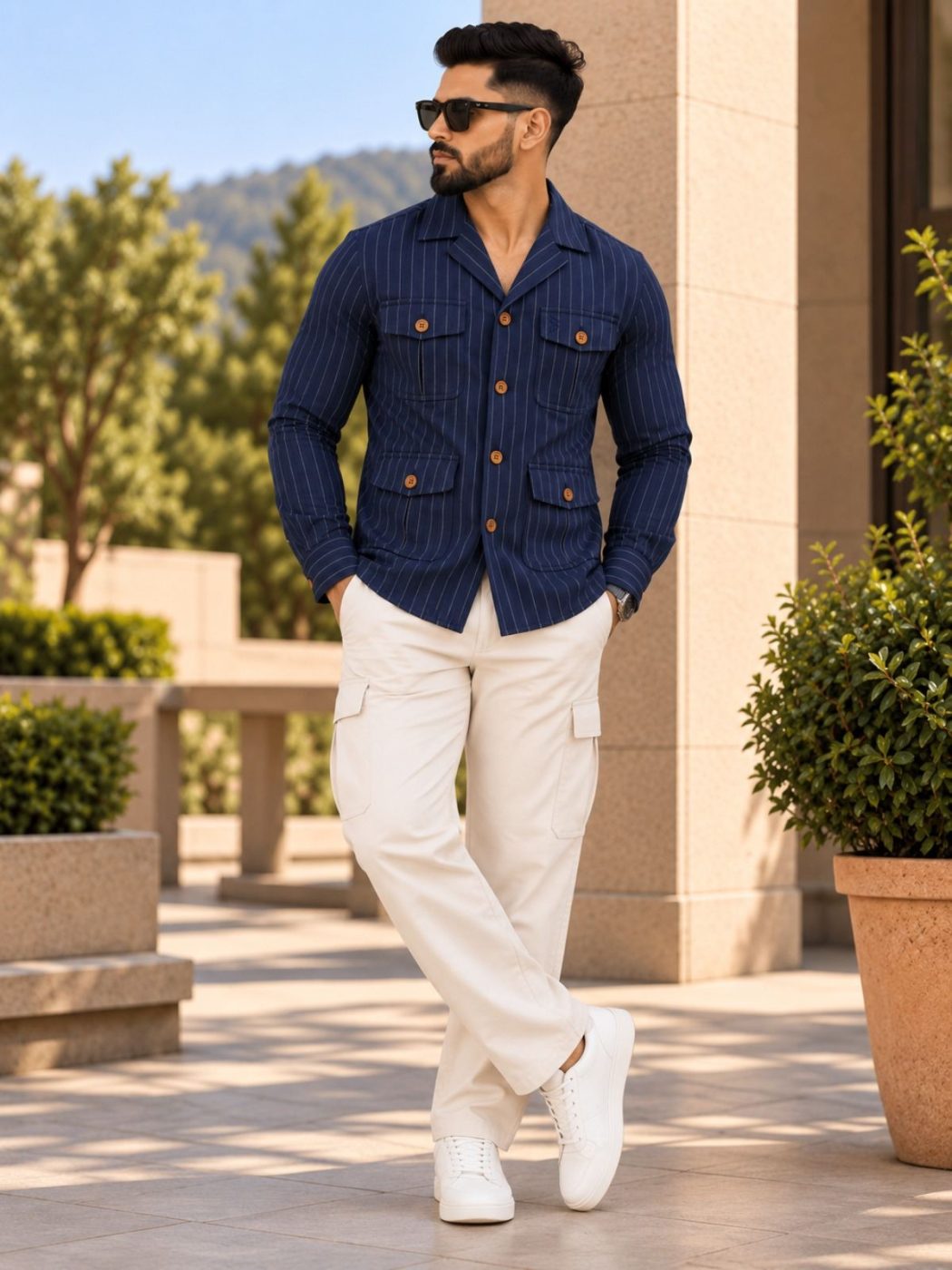 Midnight Pinstripe Hunter Shirt, view 1
