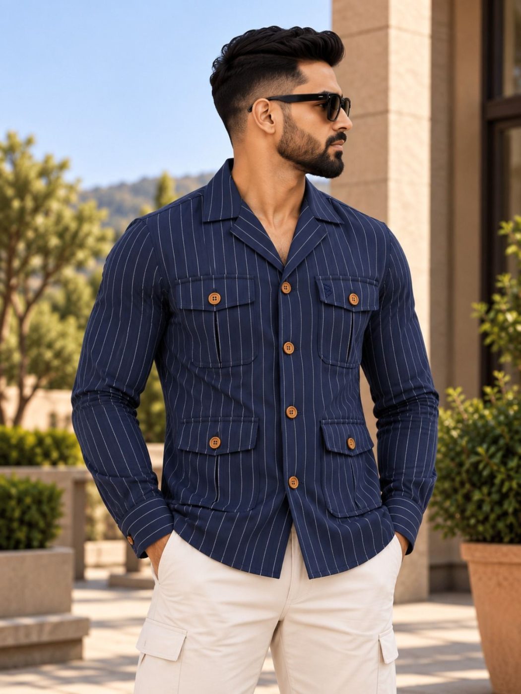 Midnight Pinstripe Hunter Shirt, view 2