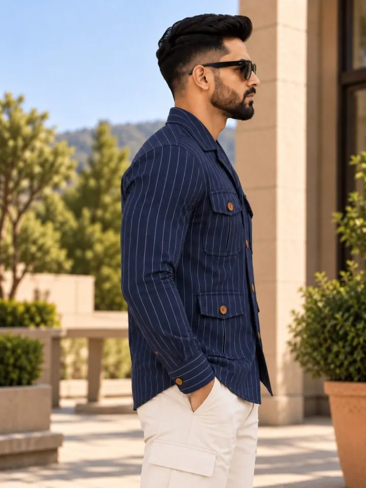 Bemount Midnight Pinstripe Hunter Shirt, view 4
