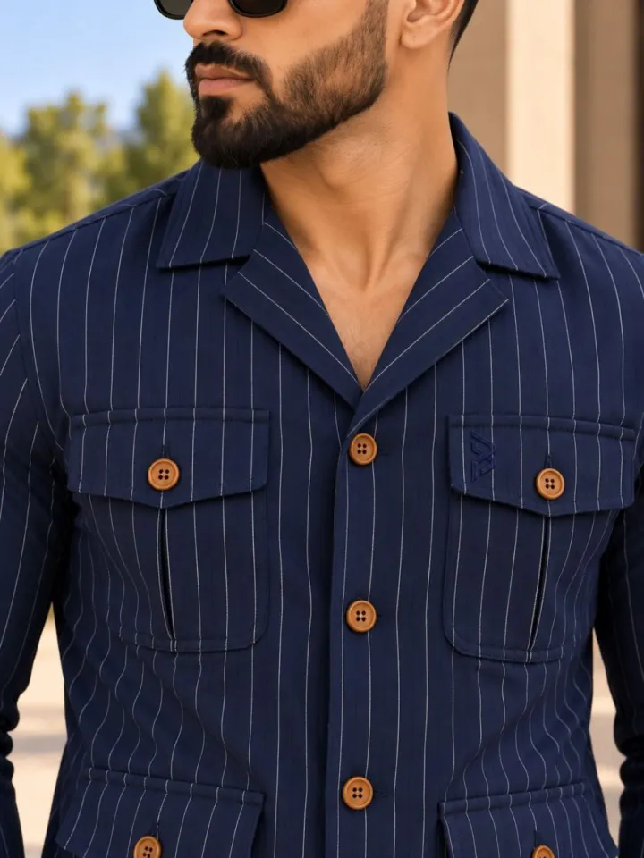 Bemount Midnight Pinstripe Hunter Shirt, view 6