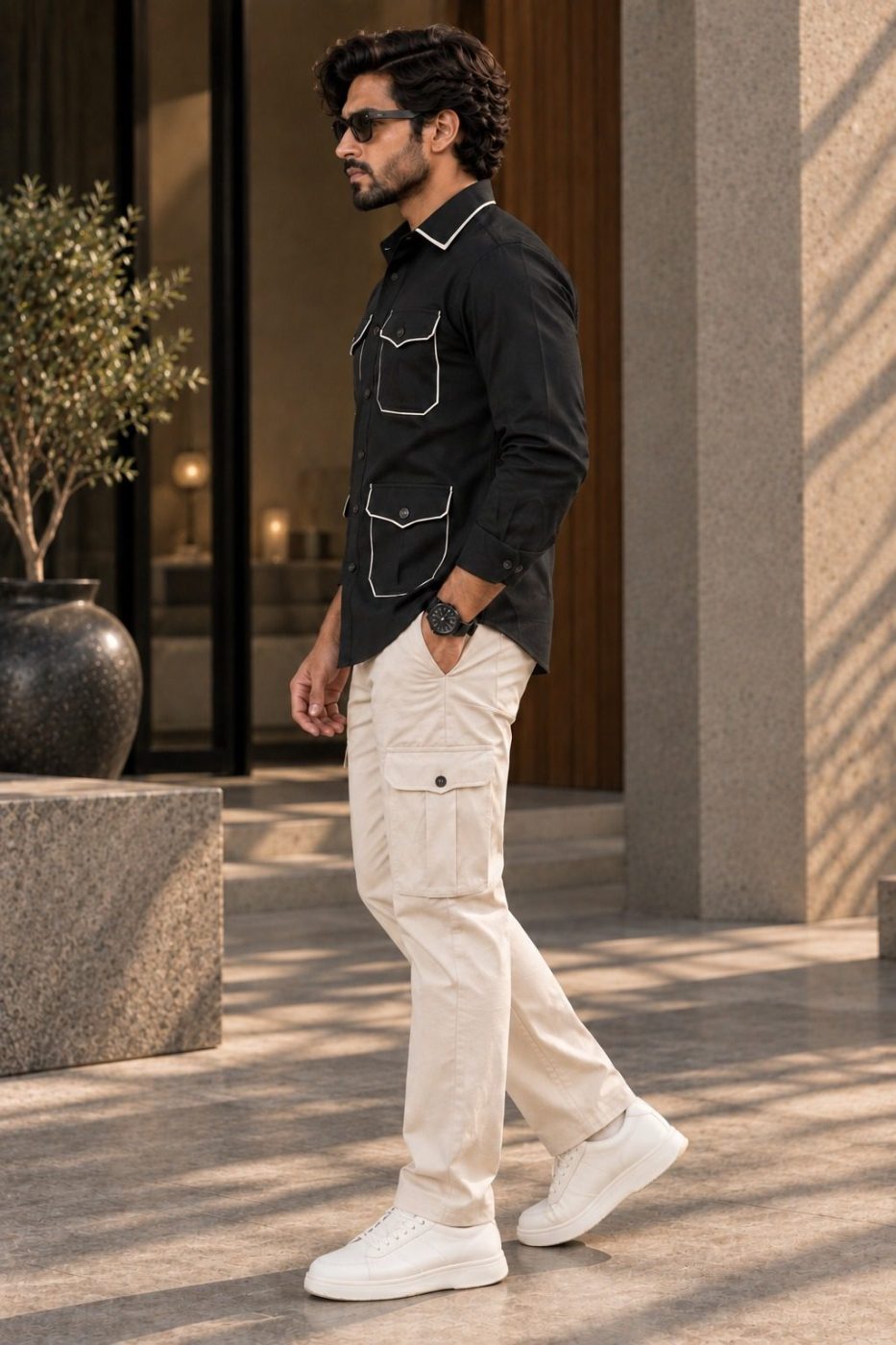 Noir Piped Hunter Shirt, view 2