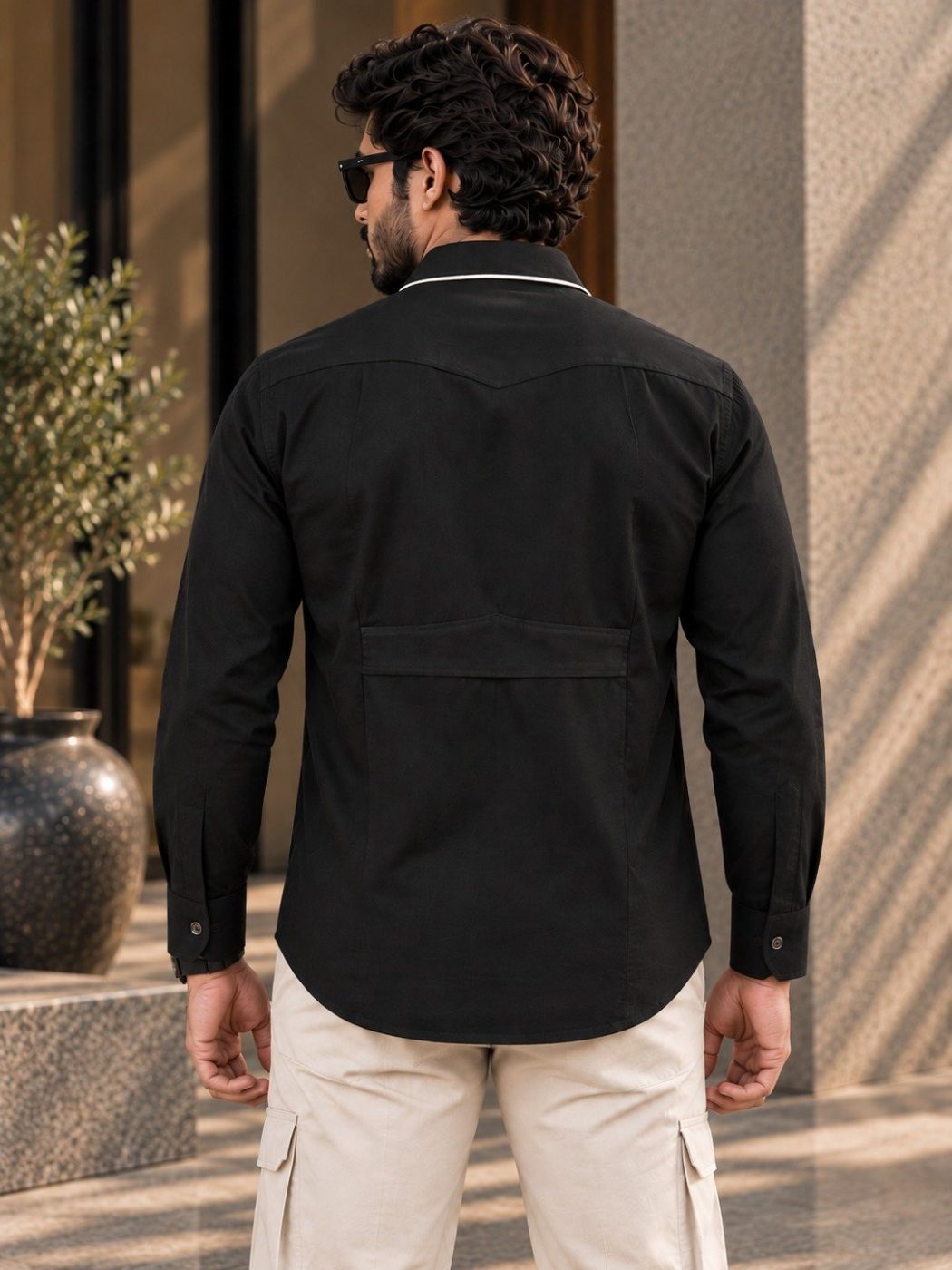 Noir Piped Hunter Shirt, view 3