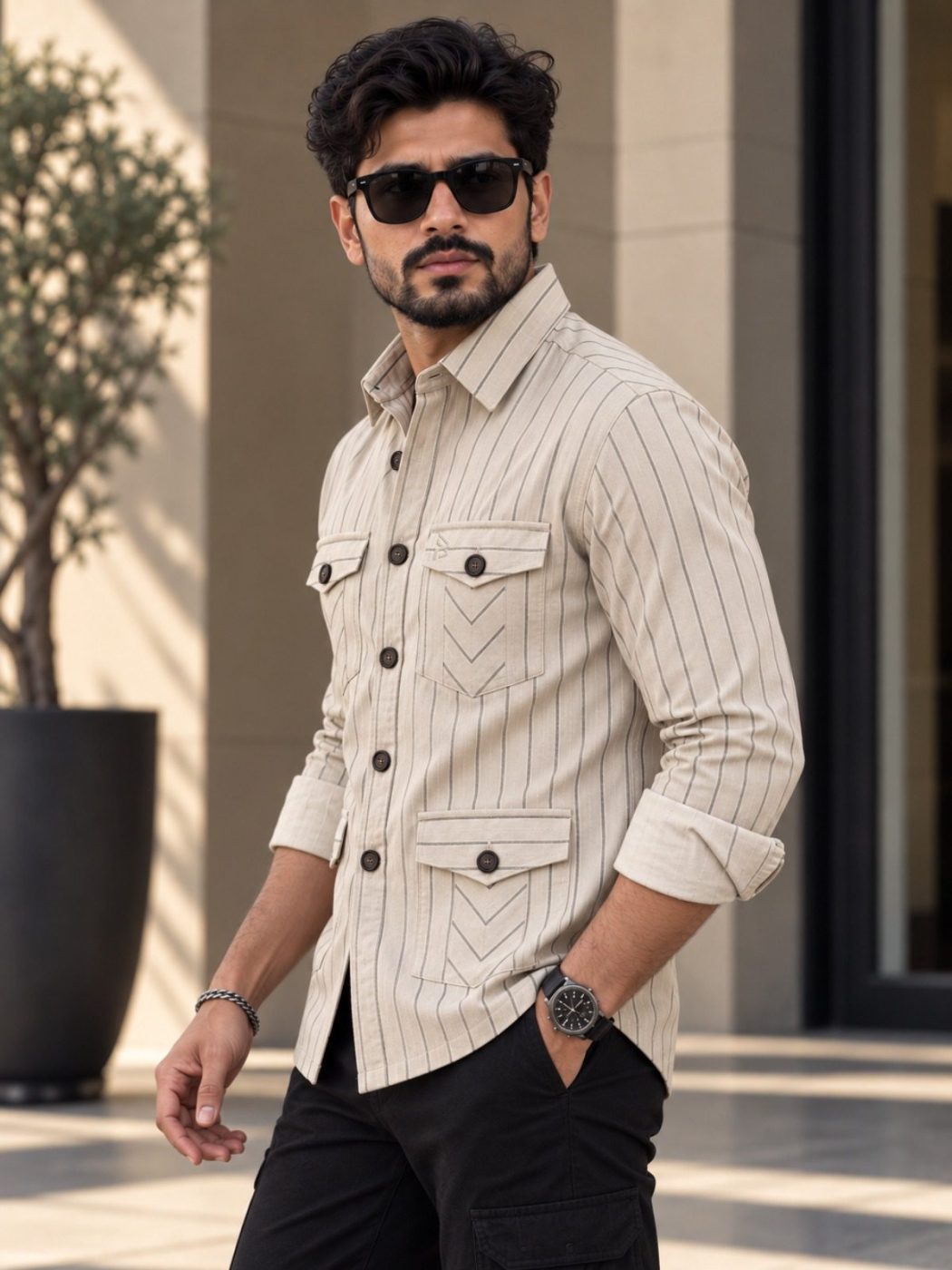 Ridgeway Pinstripe Hunter Shirt, view 1