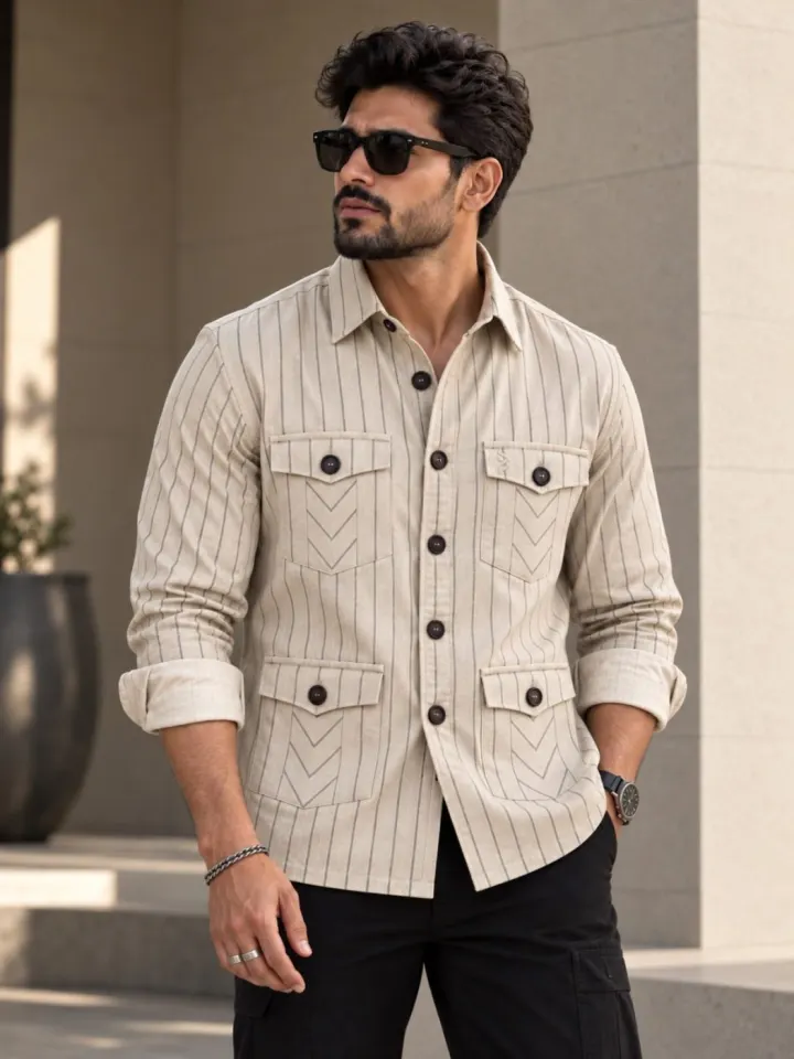 Bemount Ridgeway Pinstripe Hunter Shirt, view 4