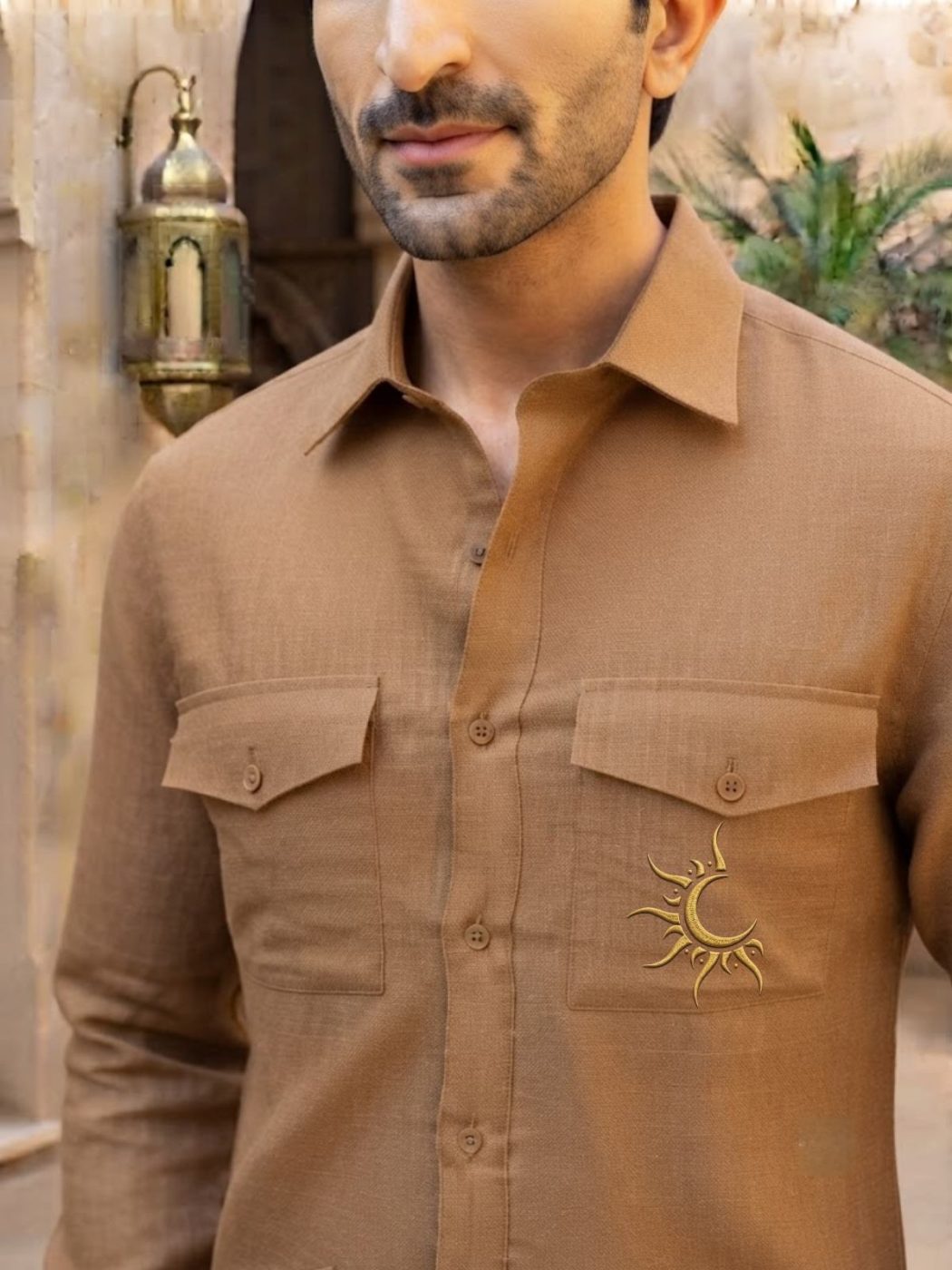 Rajputana Sahara Linen Hunter Shirt, view 3