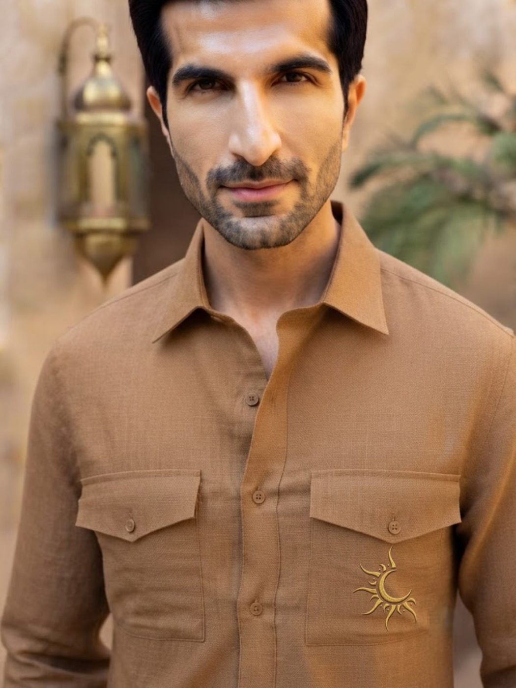 Rajputana Sahara Linen Hunter Shirt, view 5