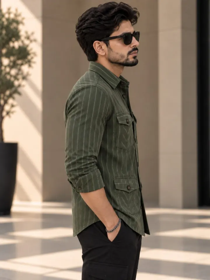 Bemount Woodland Pinstripe Hunter Shirt, view 2