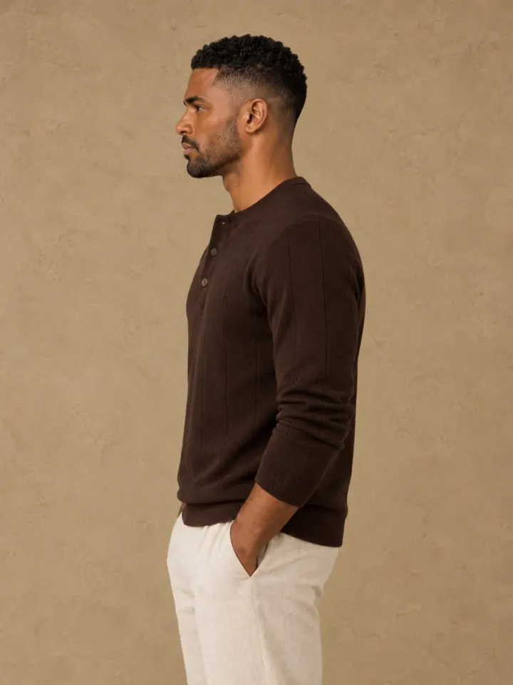 Bemount Bemount Deep Chocolate Core Henley, view 2