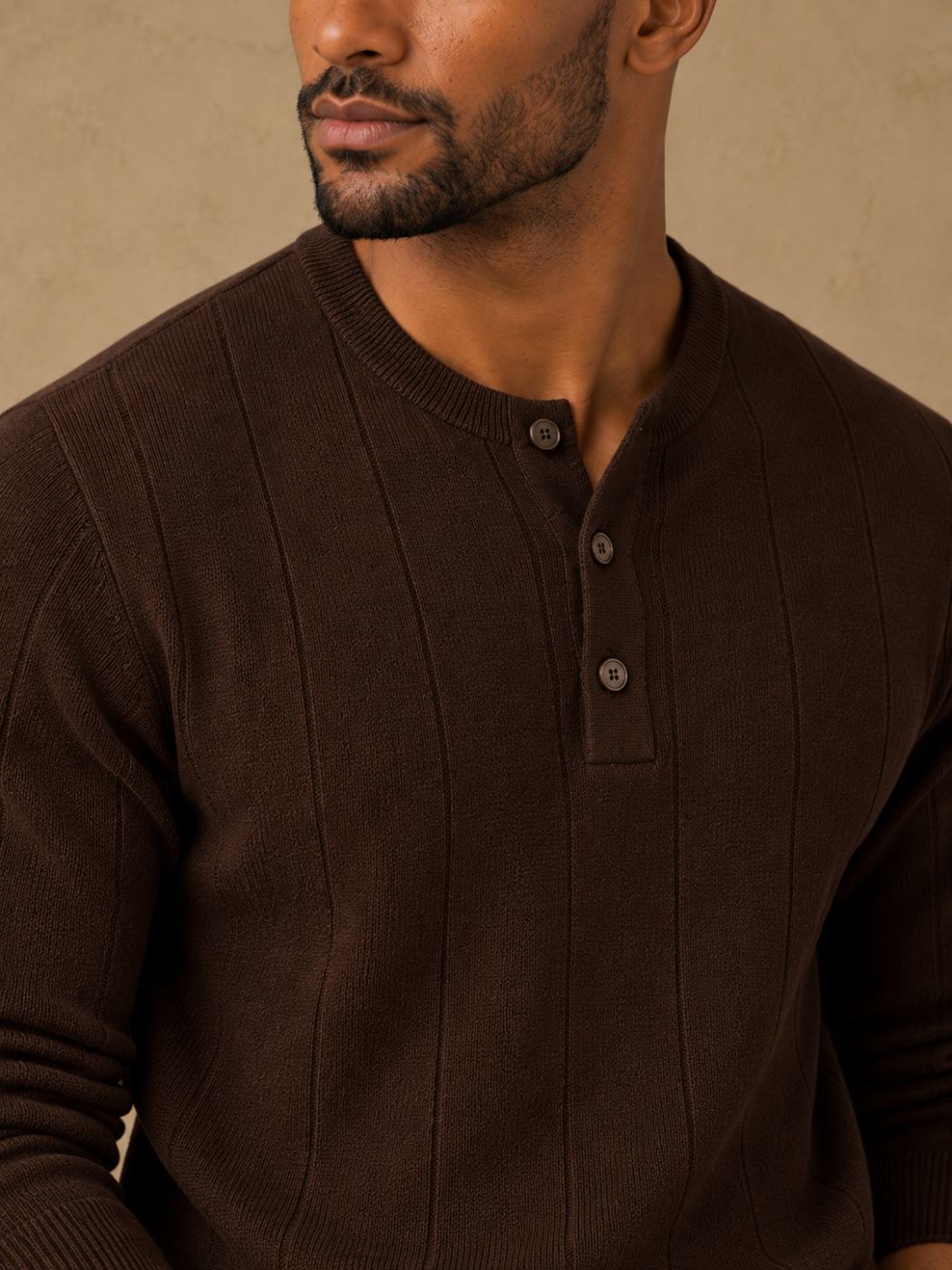 Bemount Bemount Deep Chocolate Core Henley, view 5