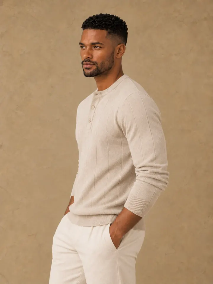 Bemount Bemount Oatmeal Stone Core Henley, view 2