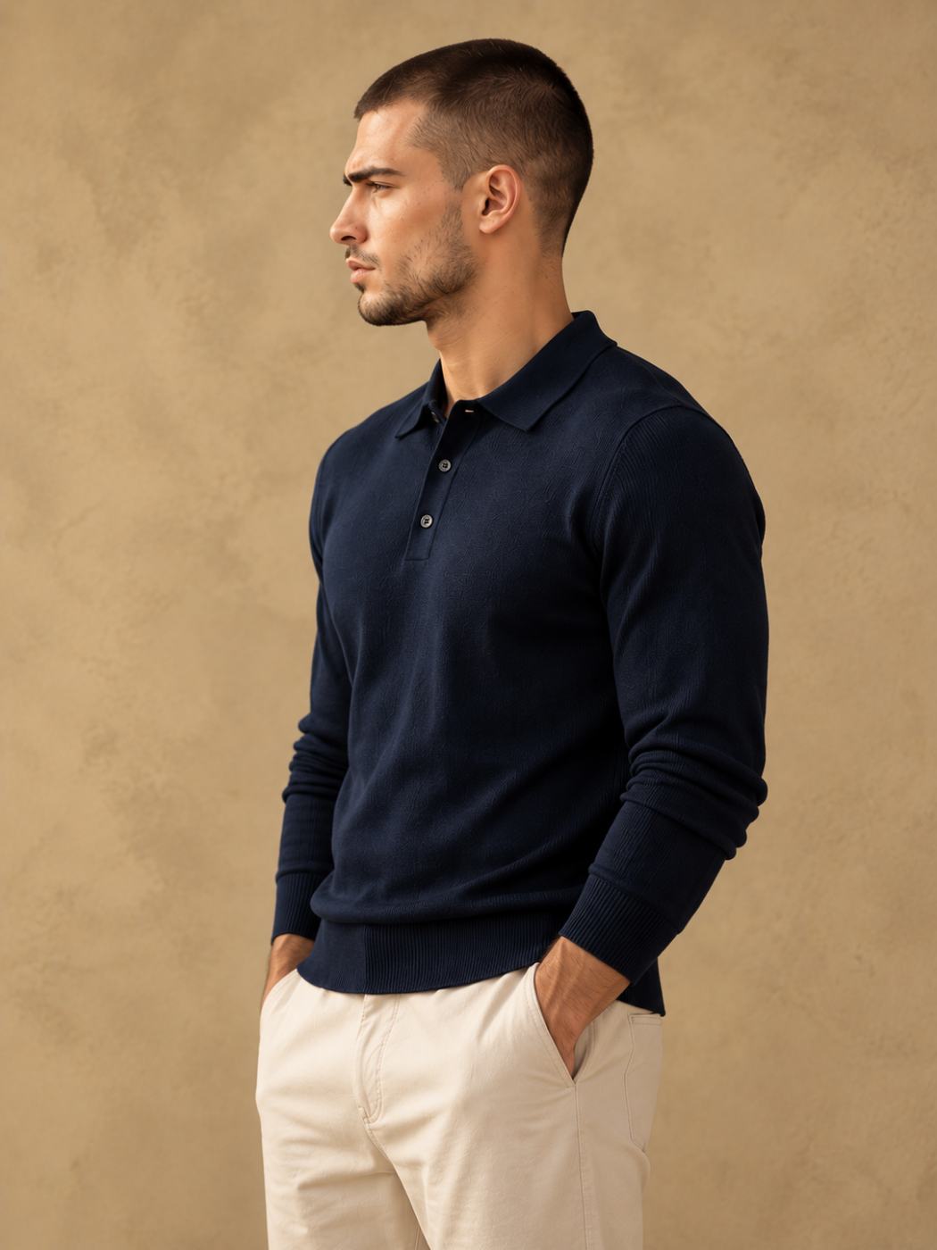 Bemount Bemount Midnight Navy Essential Fine-Gauge Knit Polo, view 2
