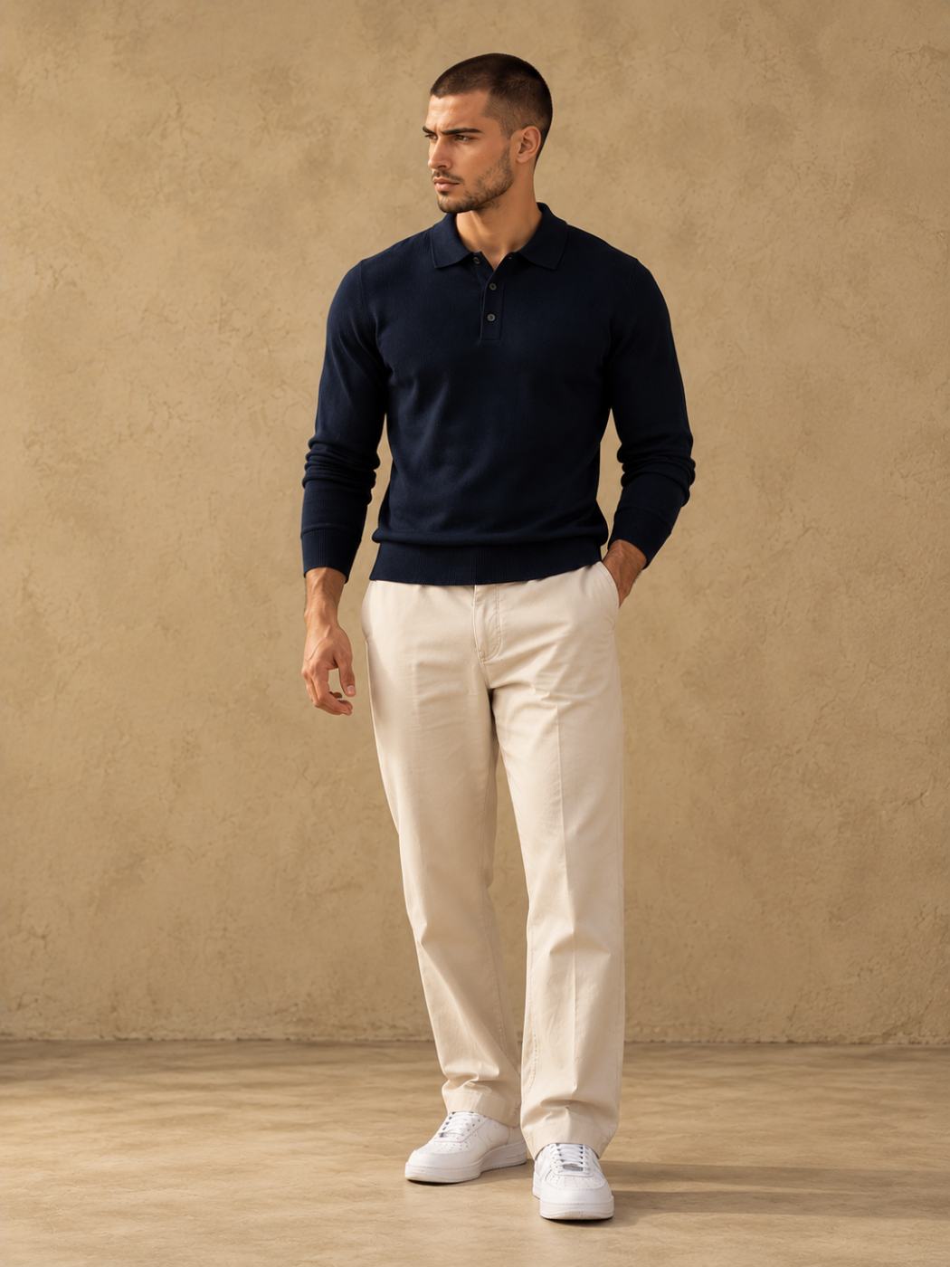 Bemount Bemount Midnight Navy Essential Fine-Gauge Knit Polo, view 3