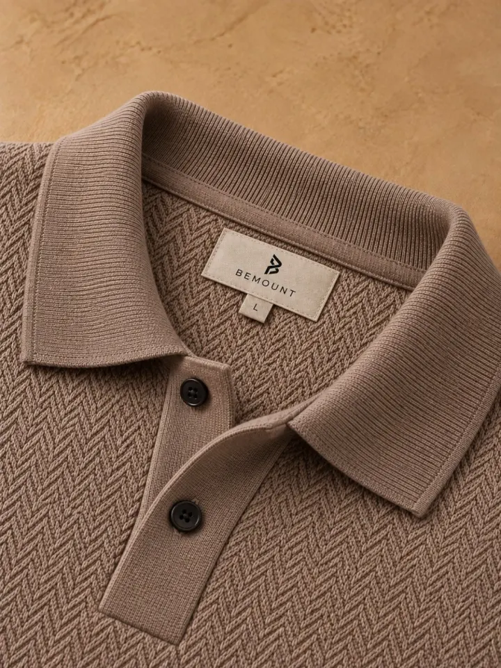 Bemount Bemount Mushroom Textured Polo, view 7
