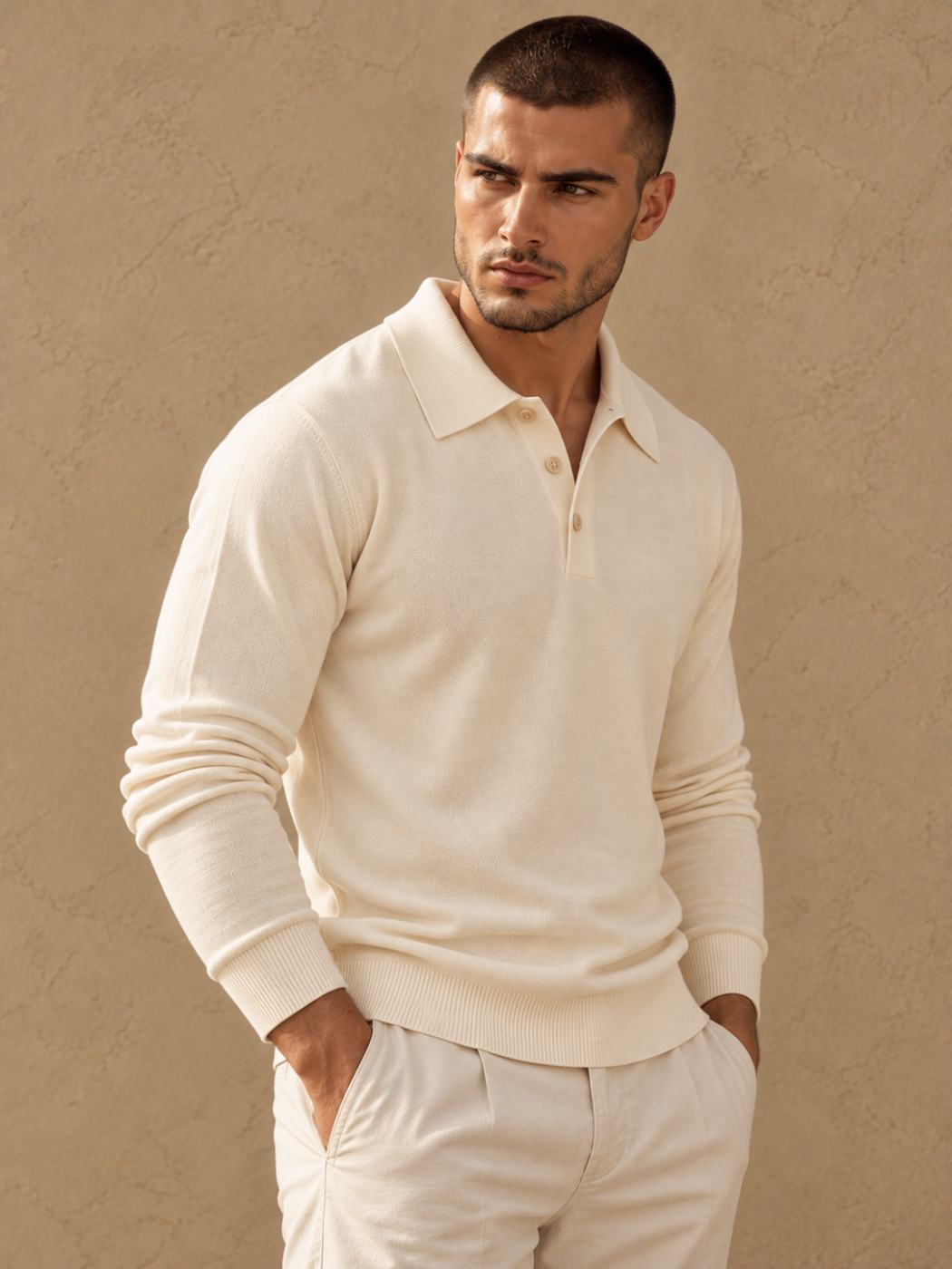 Bemount Bemount Warm Ivory Placket Polo, view 4