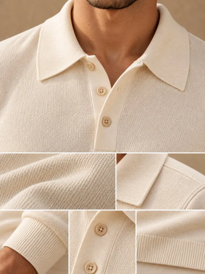 Bemount Bemount Warm Ivory Placket Polo, view 6