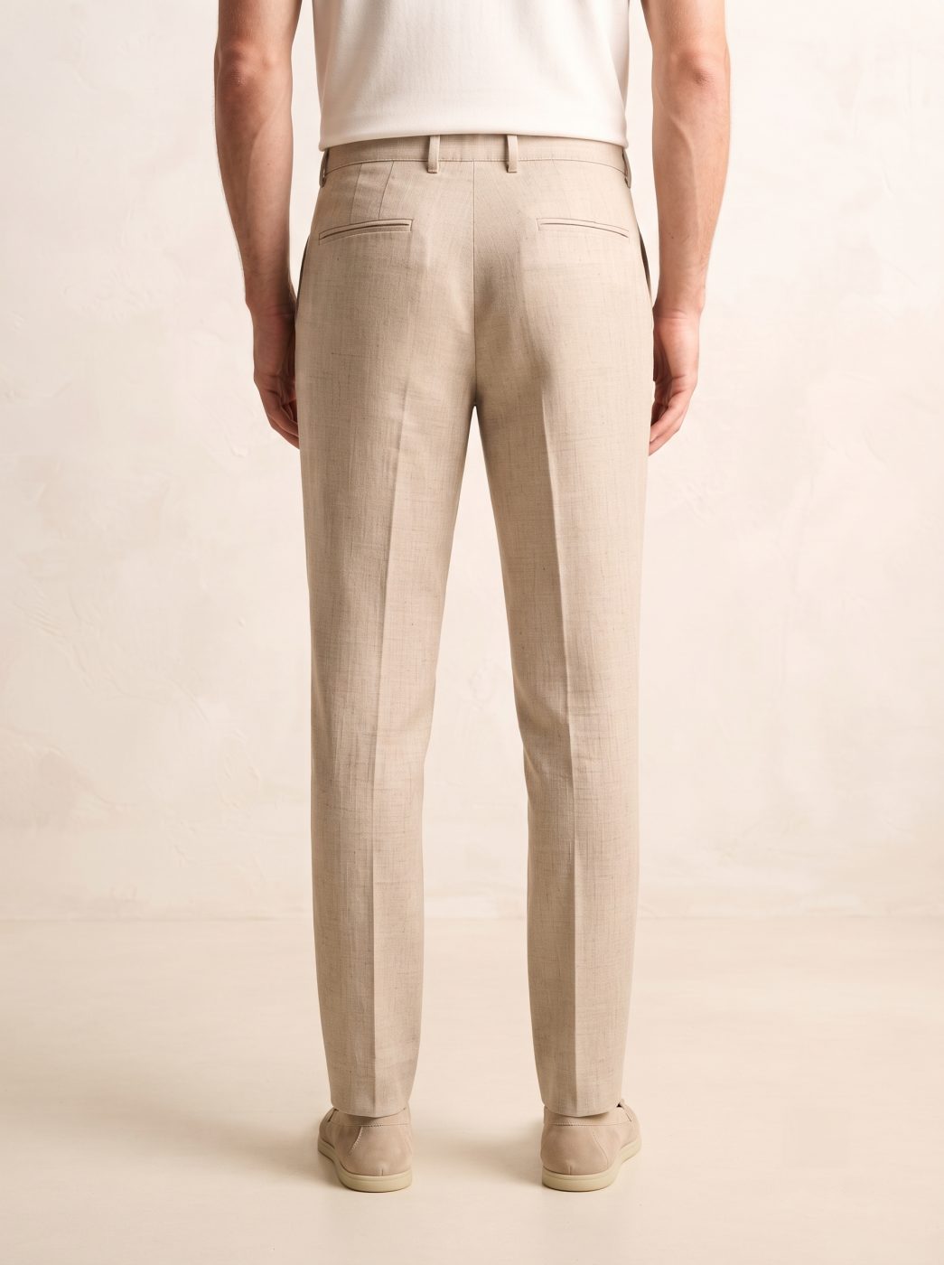 Amalfi Linen Trouser, Natural Flax, back view in Natural Flax