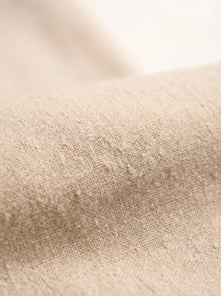 Bemount Amalfi Linen Trouser, Natural Flax, texture view in Natural Flax