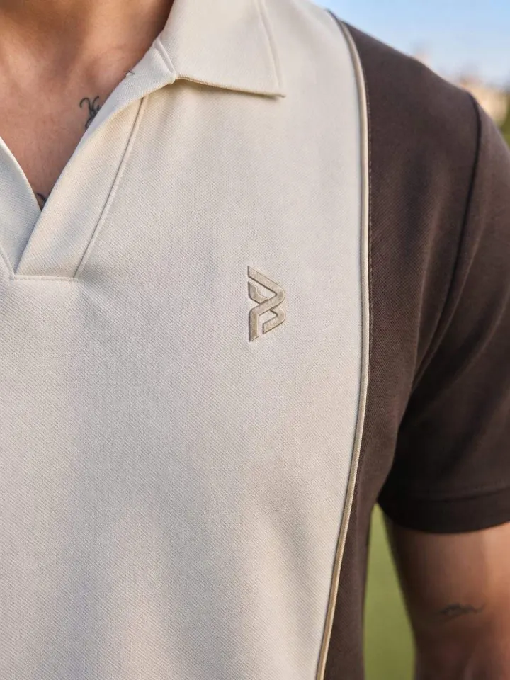 Bemount Brown & Cream Panel Polo