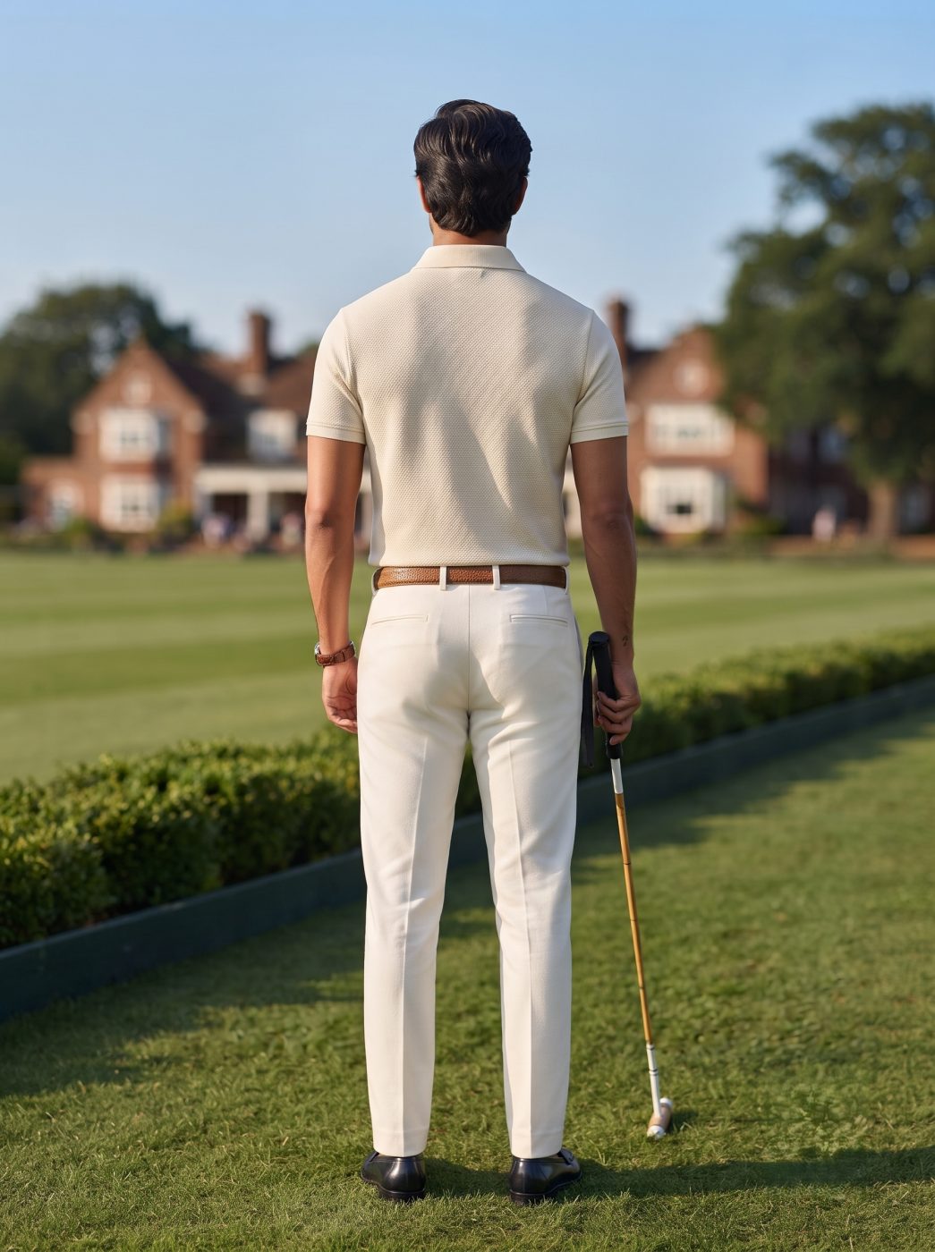 Cream & Brown Tipped Polo