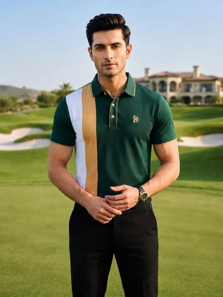 Bemount Forest Green Side Panel Polo