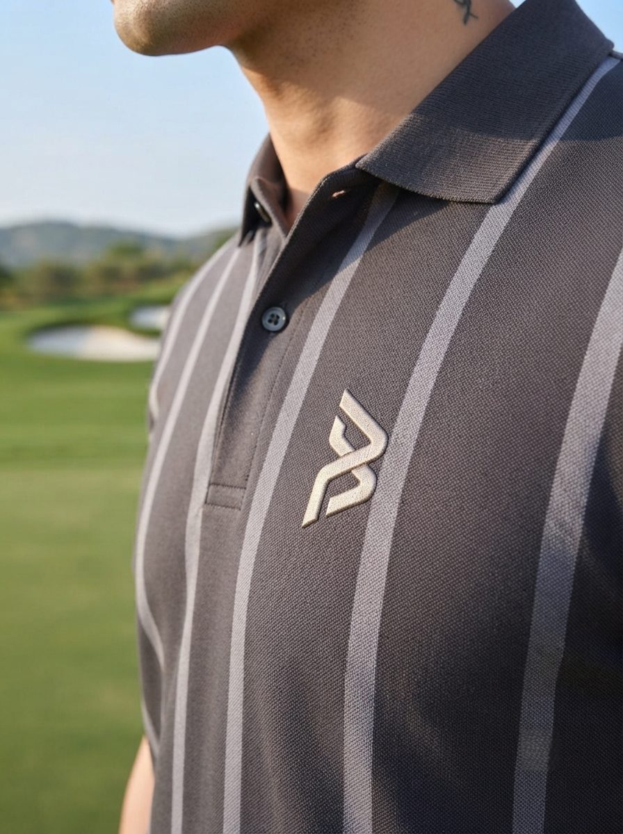 Grey Tonal Pinstripe Polo
