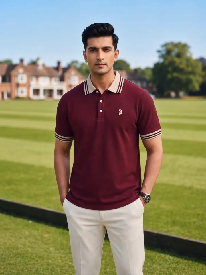 Bemount Maroon Tipped Polo