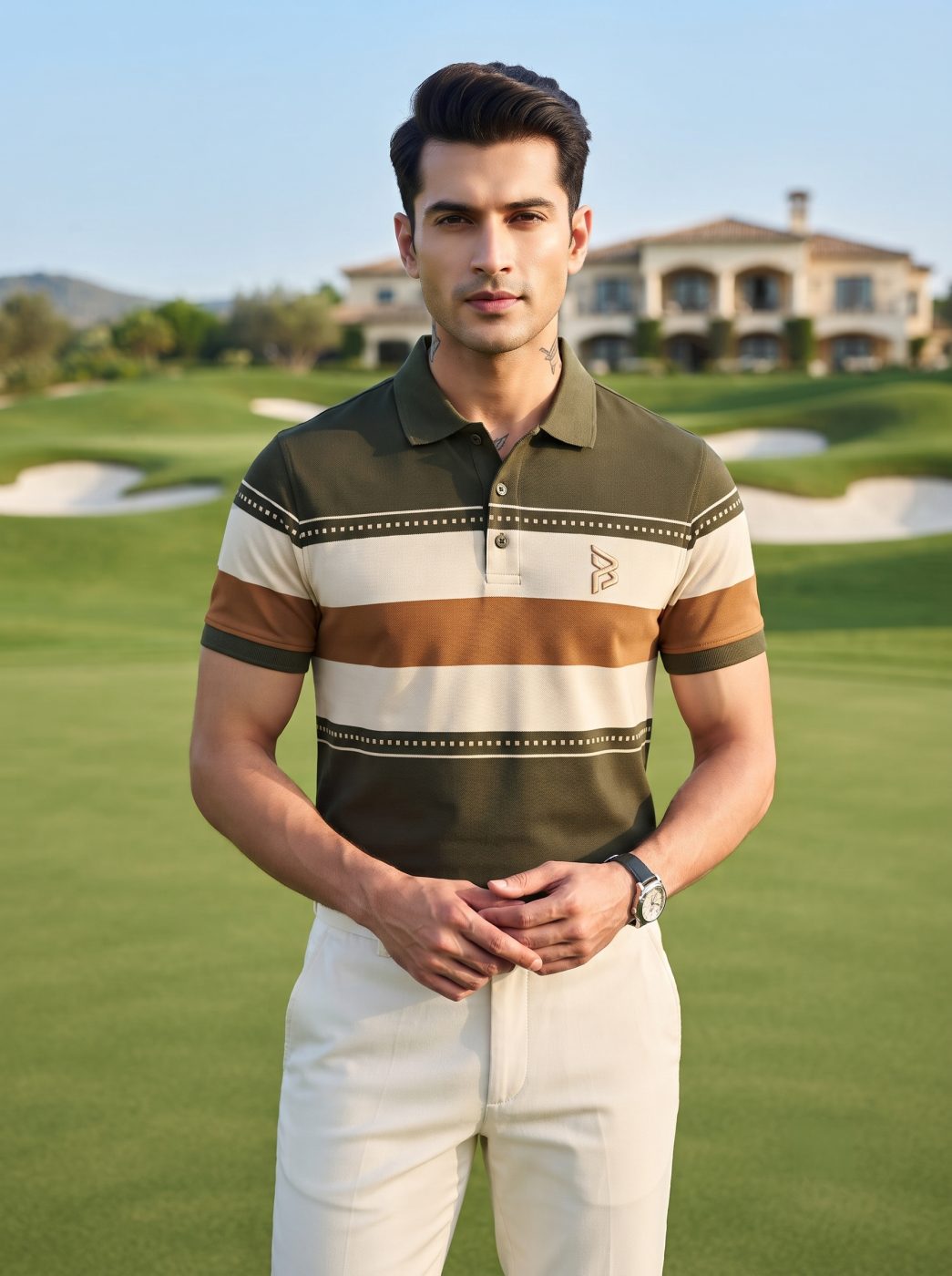 Rugby Stripe Button Polo