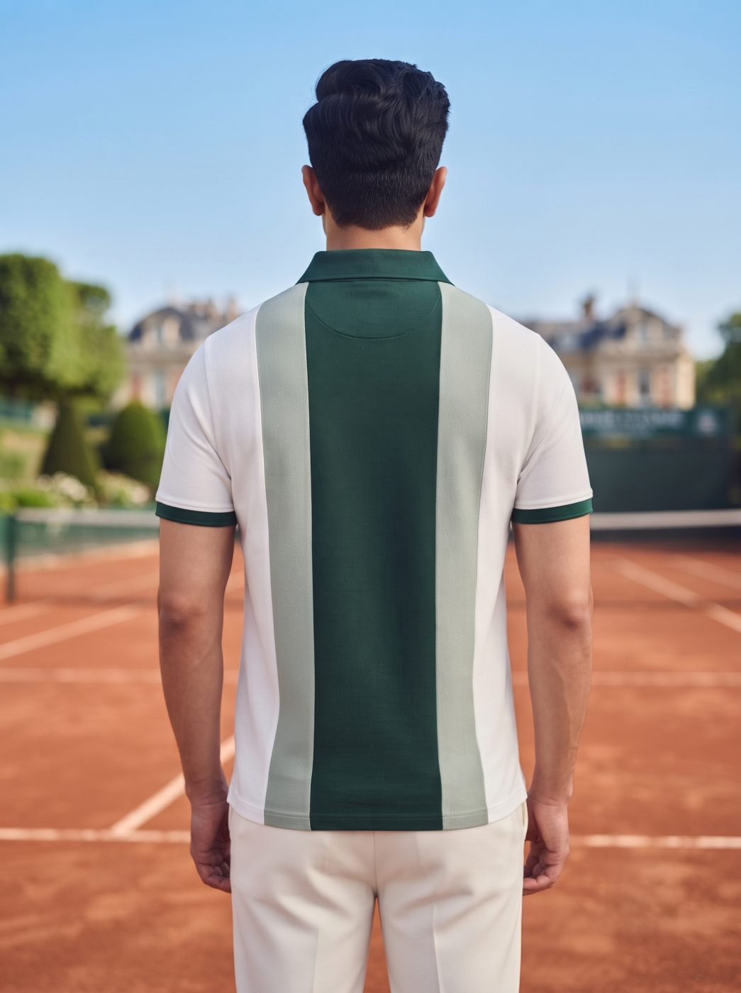 Zip-Placket Colorblock Polo