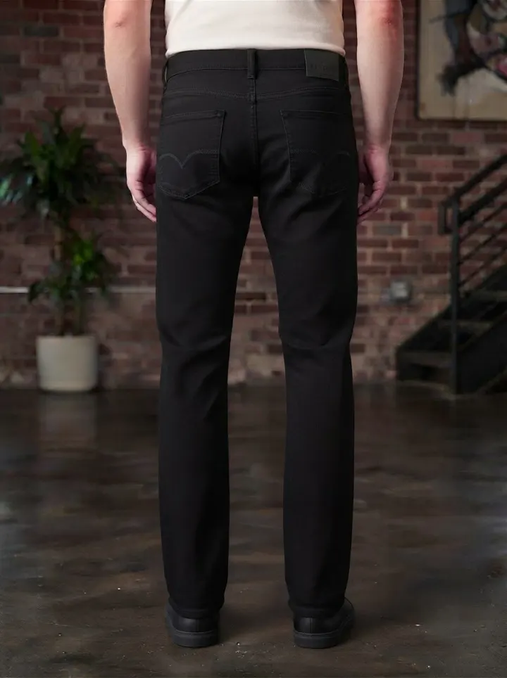 Bemount Bemount Jet Black Rigid Regular Jeans in Jet Black, back view