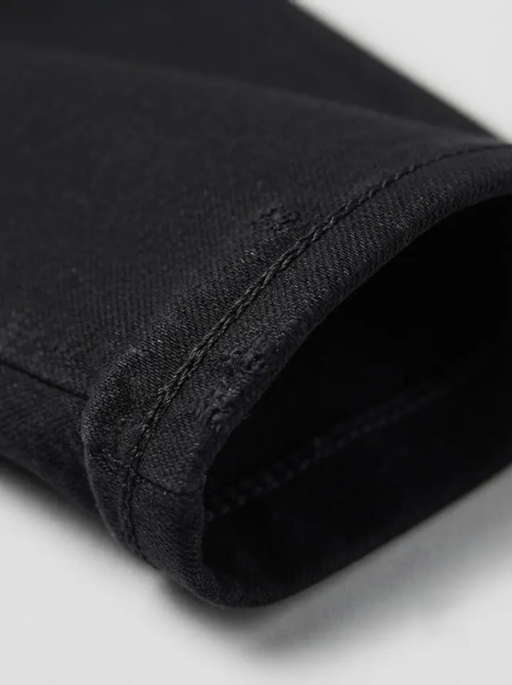 Bemount Bemount Jet Black Rigid Regular Jeans in Jet Black, texture view
