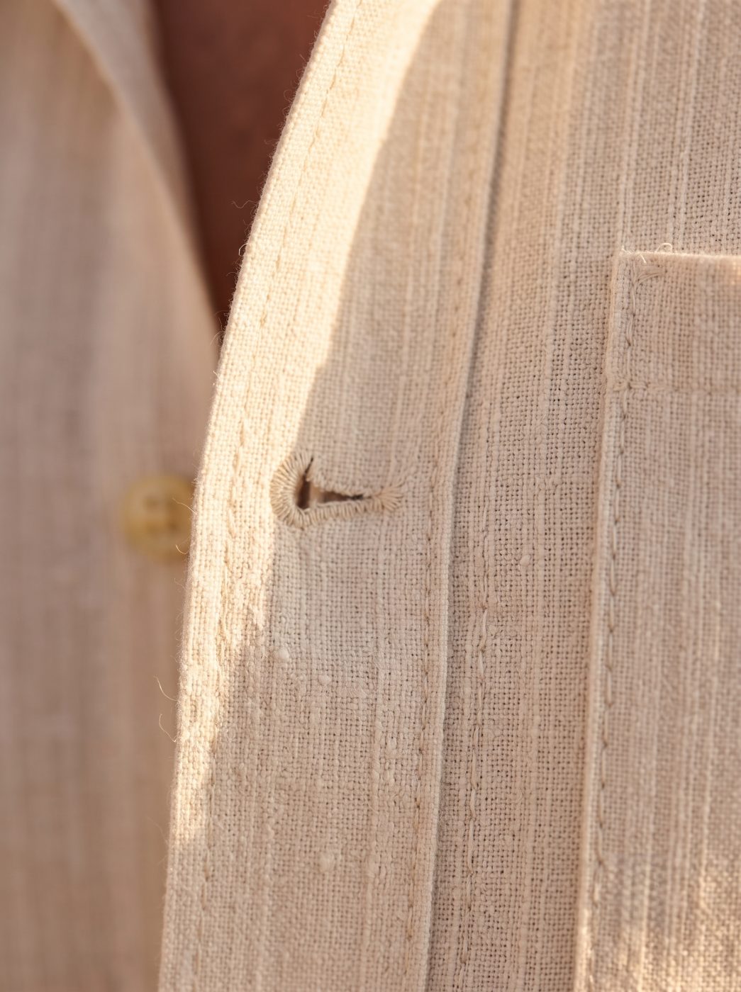 Cream Beige Linen-Cotton Shirt